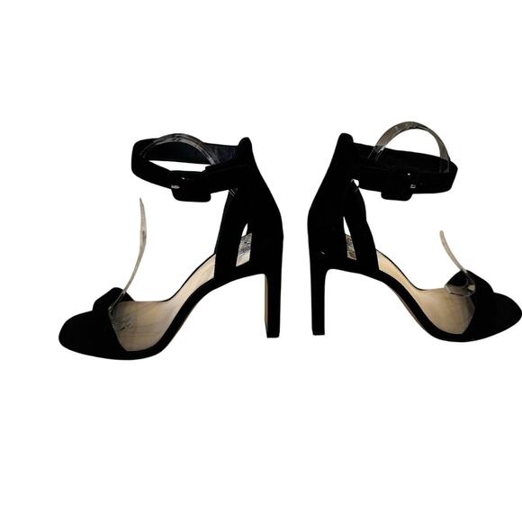 Vince Camuto Black Suede Ankle Strap Block Heel Sandals Women's Size 9 - Picture 3 of 6